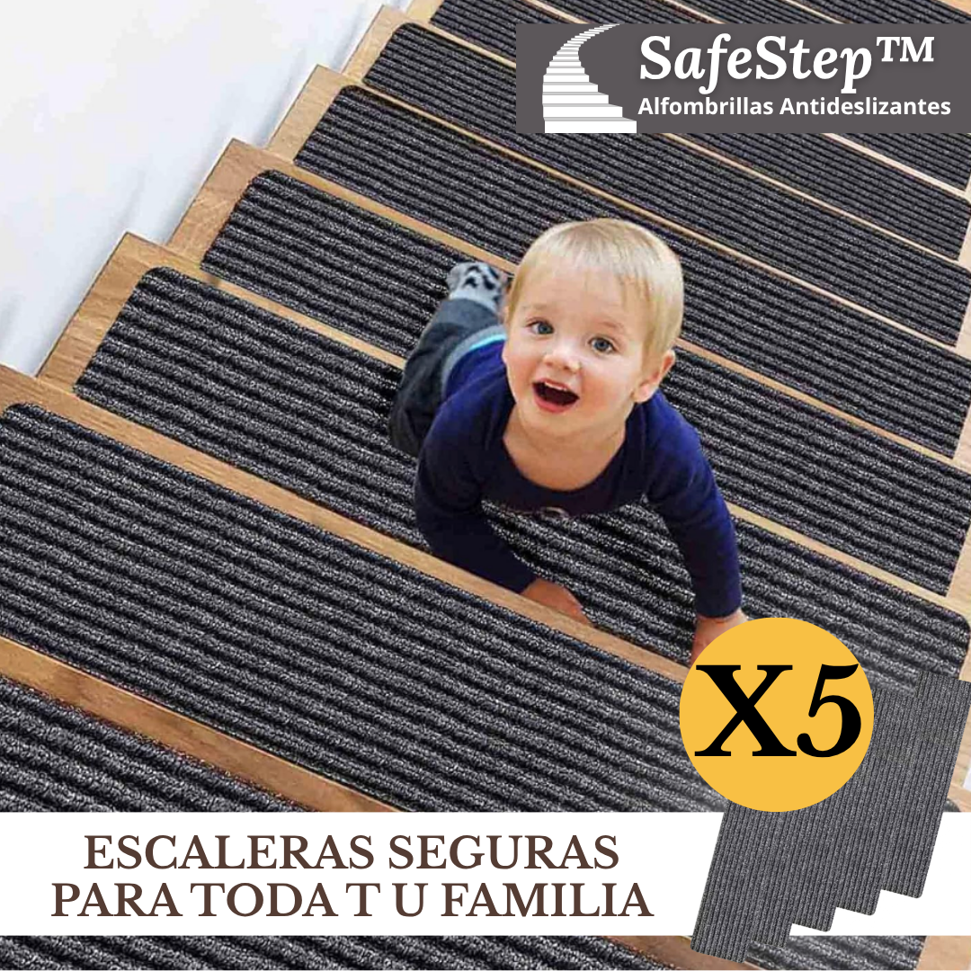 SafeStep™ – Alfombrillas Antideslizantes para Escaleras (Pack de 5)