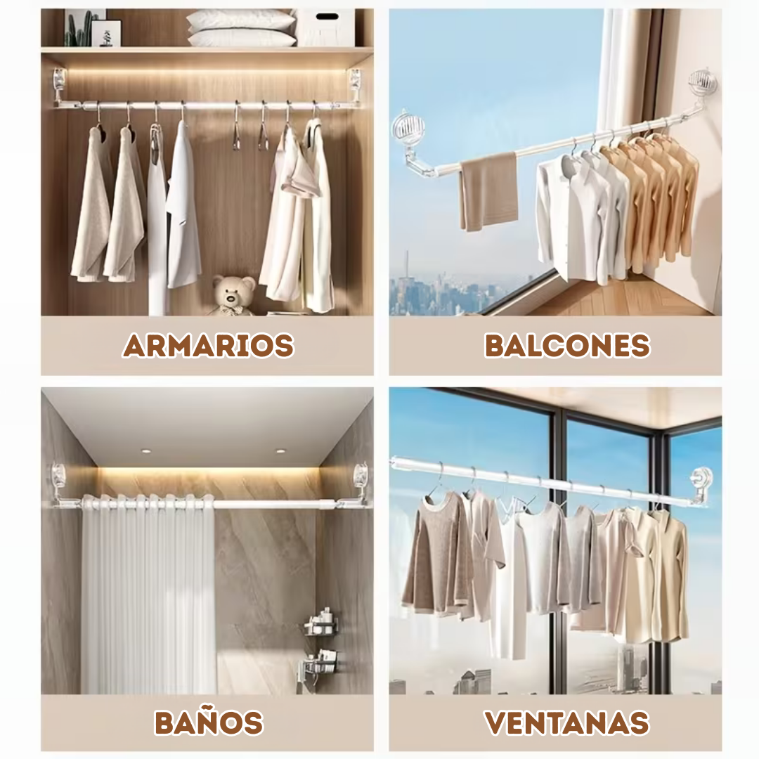 FlexiRack: Toallero Extensible Sin Taladro