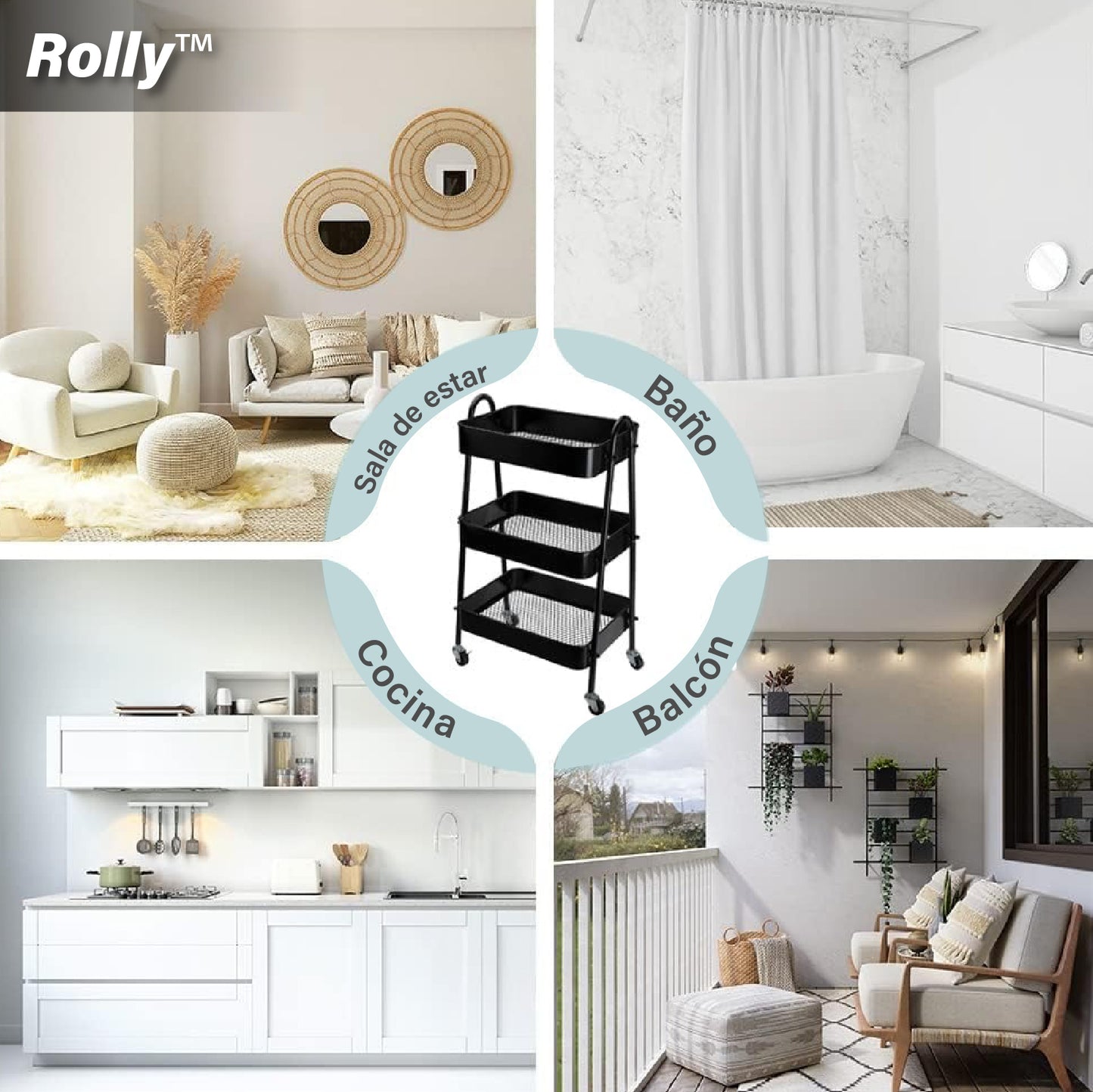 Rolly™ | Carrito de Almacenamiento Móvil y Resistente