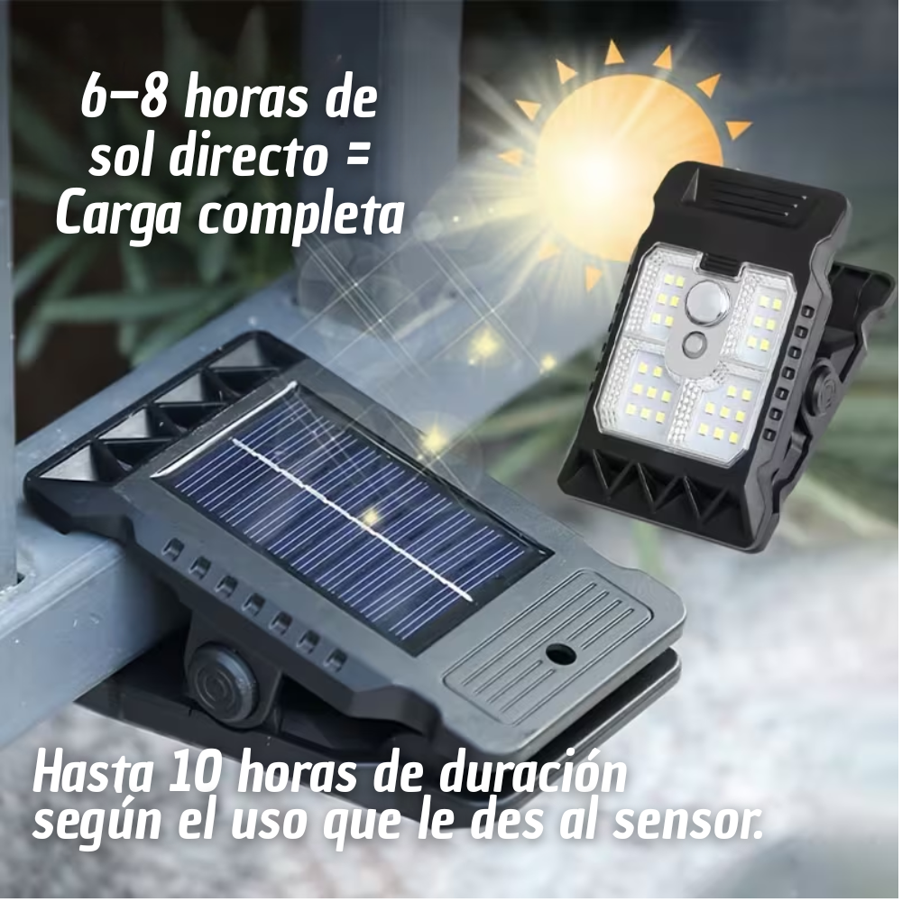 SunGlow™ – Luz Clip Solar con Sensor de Movimiento