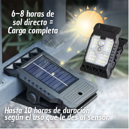 SunGlow™ – Luz Clip Solar con Sensor de Movimiento